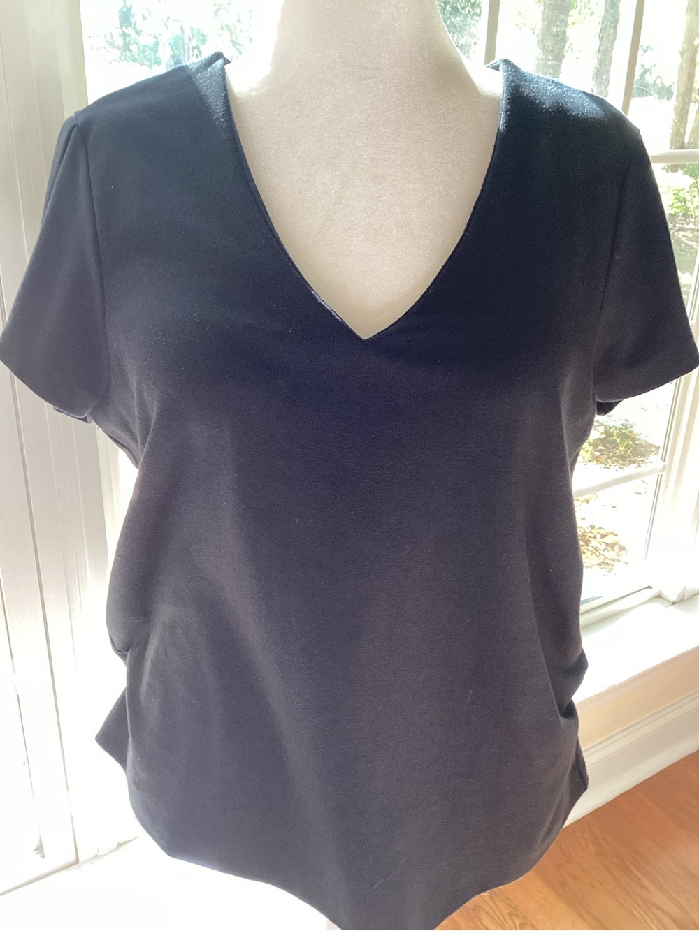 Banana Republic Black V-Neck Short Sleeve Tee
